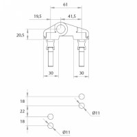 cerniera per porte MAXI disegno tecnico